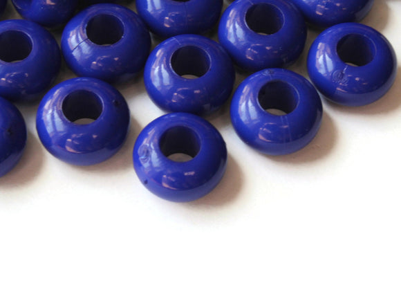 14mm x 8mm Large Hole Blue Beads Macrame Beads Rondelle Beads Plastic Beads Big Loose Beads to String Jewelry Making Beading Supplies