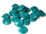 25mm Teal Green Disc Beads Vintage Wavy Beads Flat Round Bead Coin Beads Curvy Curved Beads Jewelry Making Loose Beads Plastic Beads
