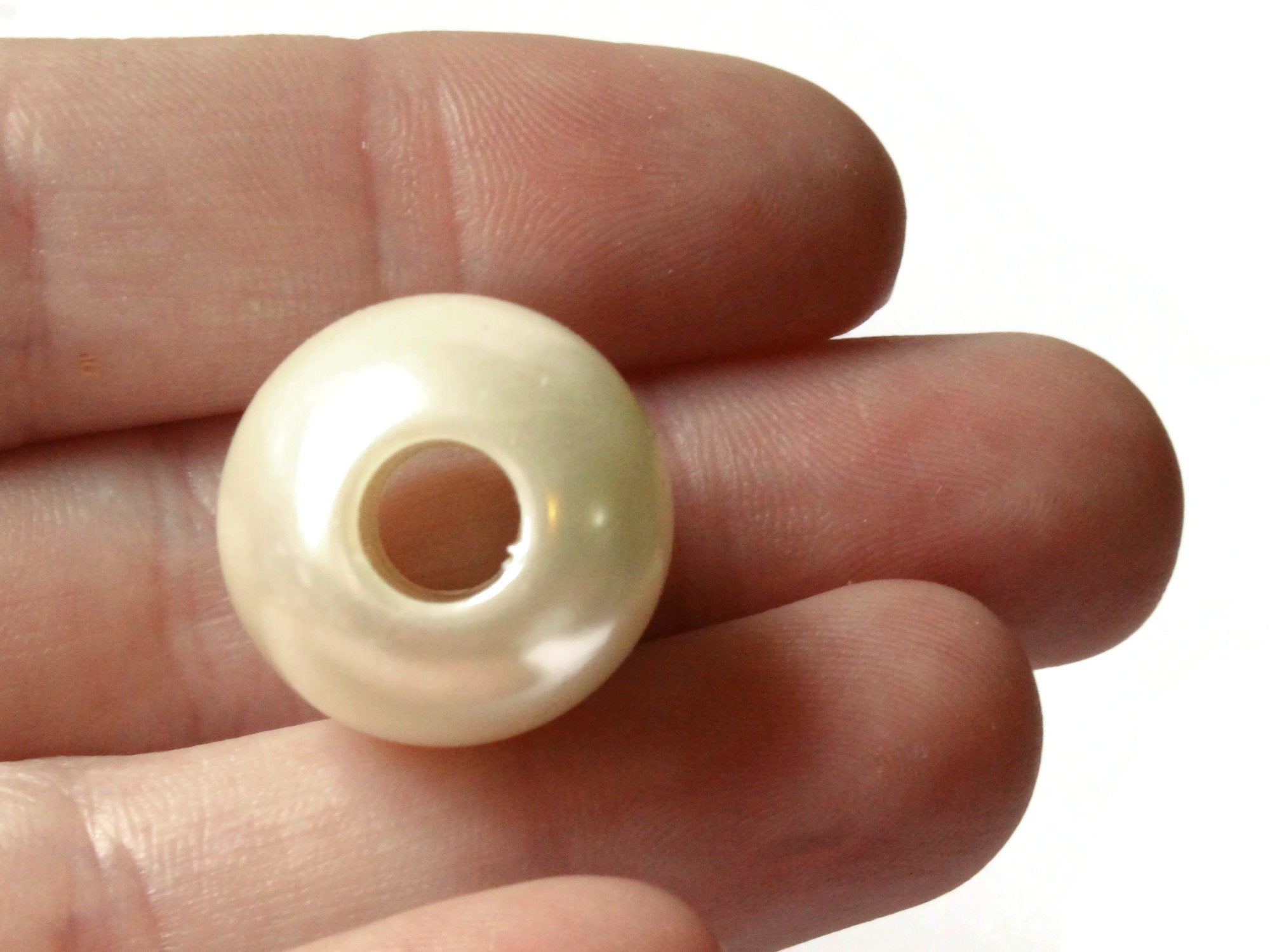 20MM Paper Mache White Cotton Pearl Bead