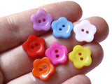 12mm Mixed Color Flower Buttons Flat Floral Plastic Two Hole Buttons Jewelry Making Beading Supplies Sewing Supplies