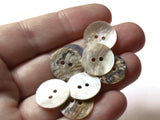 15mm Mother of Pearl Shell Buttons Natural Round Buttons Two Hole Buttons Jewelry Making Beading Scrapbook and Sewing Supplies