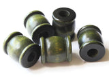 22mm Green Drum Beads Big Wooden Beads Green Spool Beads Large Hole Beads Vintage Wood Beads Tube Beads Jewelry Making Beading Supplies