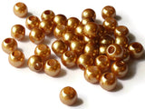 40 12mm Large Hole Orange Pearl Beads Round Plastic Pearl Beads bK3