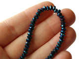 3mm x 4mm Faceted Rondelle Beads Blue Crystal Beads with finish Jewelry Making Beading Supplies Loose Spacer Beads Glass Beads