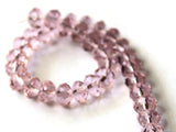 6mm x 8mm Faceted Rondelle Beads Pink Crystal Beads Jewelry Making Beading Supplies Loose Spacer Beads Glass Beads