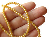 4mm Yellow Glass Pearl Beads Faux Pearls Jewelry Making Beading Supplies Round Accent Beads Beads Ball Beads Small Pearl Spacer Beads