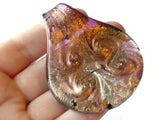Gold and Purple Spiral Foil Glass Pendant Lampwork Glass Spoon Pendant Jewelry Making Beading Supplies