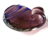 Purple with Silver and Blue Foil Glass Pendant Lampwork Glass Spoon Pendant Jewelry Making Beading Supplies