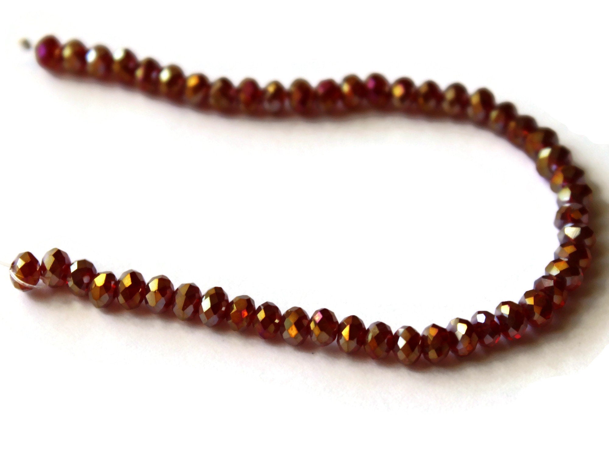 3 Strands line Crystal Faceted Rondelle Beads 4mm,Glass Beads For Jewelry  Making one strands has about 140~144 Beads - Madeinindia Beads at Rs 59.00,  Varanasi