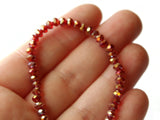 3mm x 4mm Faceted Rondelle Beads Red Crystal Beads with finish Jewelry Making Beading Supplies Loose Spacer Beads Glass Beads