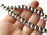 6mm x 8mm Faceted Rondelle Beads Silver Crystal Beads Jewelry Making Beading Supplies Loose Spacer Beads Glass Beads