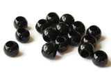 15mm Black Large Hole Beads Plastic Beads Jewelry Making Beading Supplies Round Black Beads Macrame Beads Hair Beads Loose Beads