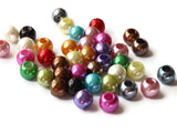 12mm Large Hole Pearls Mixed Color Pearls Faux Pearl Beads European Beads Round Pearl Beads Plastic Pearl Beads Acrylic Beads Rainbow