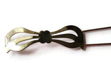 Vintage Silver Bow Barrette Hair Decor Fashion Accessory from the 1950s or 1960s Enamel Hair Clip