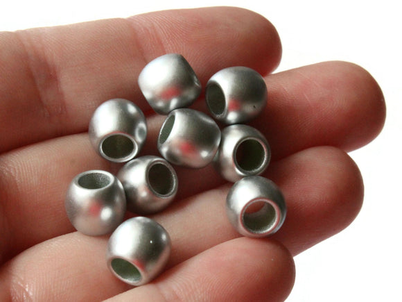 9mm Silver Acrylic Beads Tube Beads to String Large Hole Beads Spray Painted Beads Lightweight Beads European Style Beads Jewelry Making