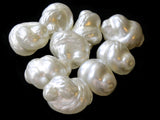 9 20mm White Oval Knot Pearl Beads Vintage Cultura Pearls Made in Japan Faux Plastic Pearl Jewelry Making Beads for Stringing