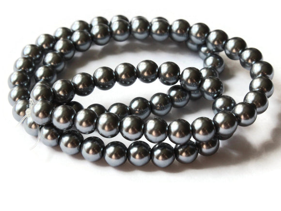 6mm Medium Gray Glass Pearl Beads Faux Pearls Jewelry Making Beading Supplies Round Accent Beads Ball Beads Small Spacer Beads