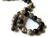 10mm Round Beads Black and Gray Glass Beads Crackle Glass Beads Smooth Round Beads Cracked Glass Beads Jewelry Making Beading Supplies