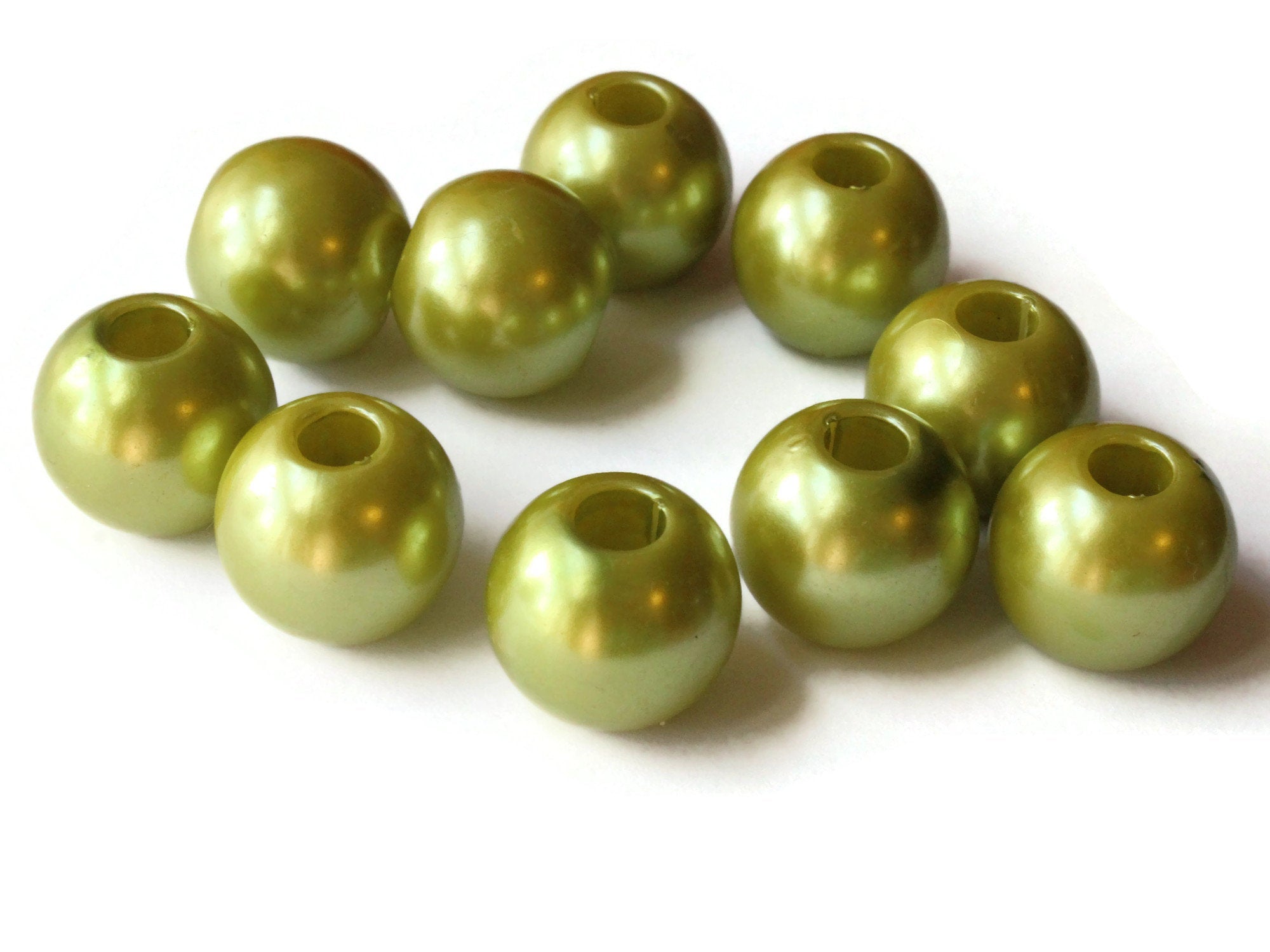 10 17mm Large Hole Macrame Green Marbleized Round Plastic Beads – Smileyboy  Beads