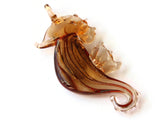 69mm Brown Seahorse Glass Pendant Foil Glass Pendants Jewelry Making Beading Supplies