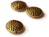 3 16mm Antique Golden Spotted Coin Beads Polka Dot Beads Jewelry Making Beading Supplies Loose Beads Lead Free Spacer Beads
