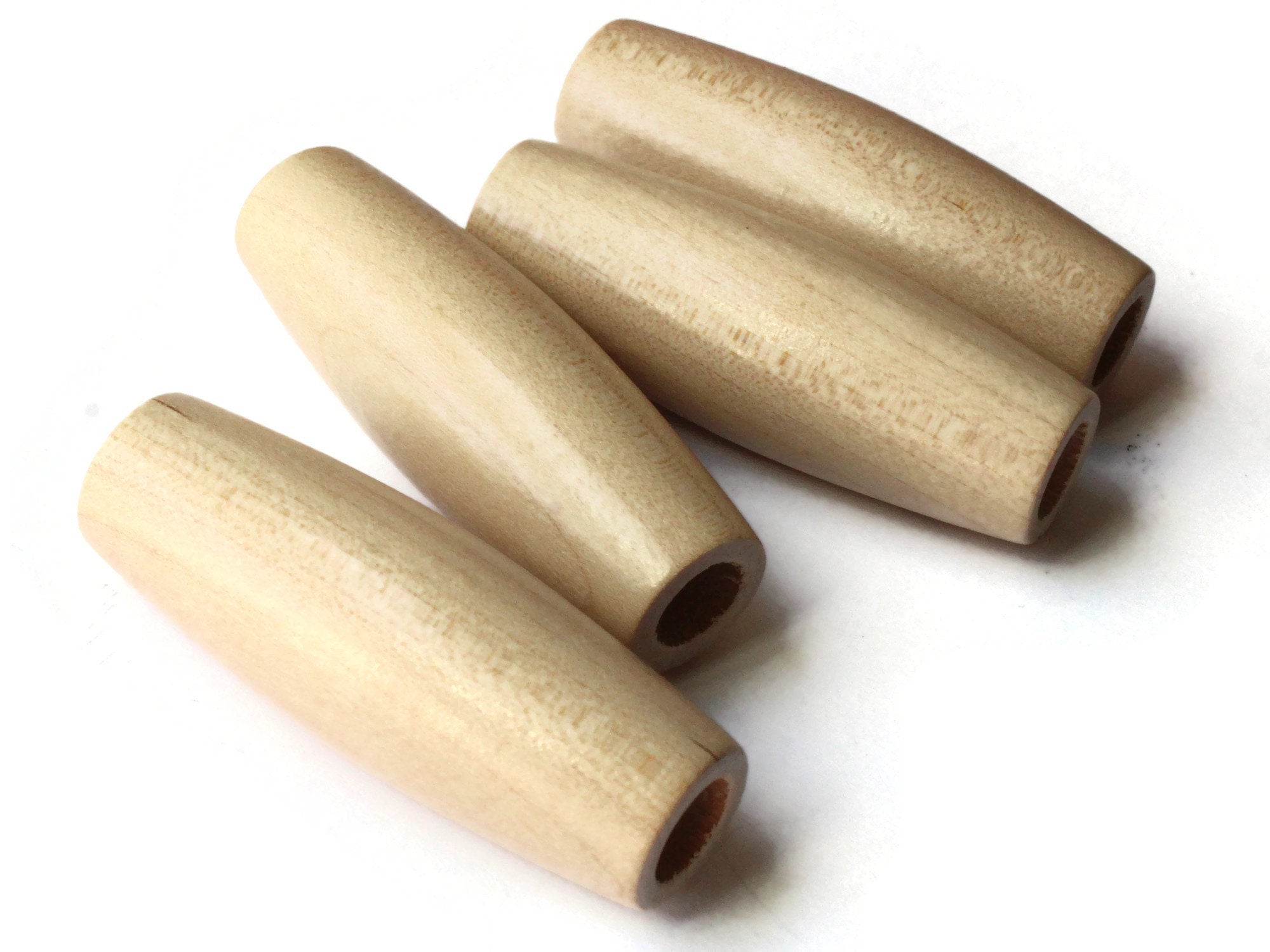 2 inch Long Light Natural Brown Wood Tube Beads - Vintage Macrame Beads by Smileyboy Beads | Michaels