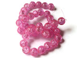 10mm Bubblegum Pink Crackle Glass Round Beads Ball Beads Sphere Beads Jewelry Making Beading Supplies Loose Beads Full Strand Smileyboy