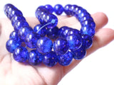 Blue Crackle Glass Beads 10mm Round Beads Cracked Glass Beads Smooth Round Beads Loose Beads Jewelry Making Beading Supplies