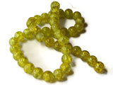 10mm Round Beads Yellow Glass Beads Crackle Glass Beads Smooth Round Beads Full Strand Cracked Glass Beads Jewelry Making Beading Supplies