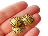 3 16mm Antique Golden Spotted Coin Beads Polka Dot Beads Jewelry Making Beading Supplies Loose Beads Lead Free Spacer Beads