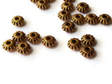 20 7.5mm Antique Golden Fluted Rondelle Beads Jewelry Making Beading Supplies Loose Beads Lead Free Spacer Beads
