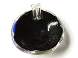 Two Tone Blue Foil Glass Pendant Round Pendant Jewelry Making Beading Supplies