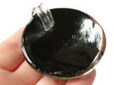 Black Foil Glass Pendant Round Pendant Jewelry Making Beading Supplies