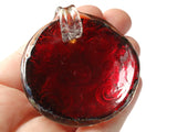 Red Foil Glass Pendant Round Pendant Jewelry Making Beading Supplies