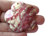 Pink and Green Swirl Printed Flower Shell Pendant Tie Dye Printed Pendant Jewelry Making Beading Supplies Loose Pendant Large Focal Bead