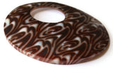60mm Brown Swirl Printed Shell Pendant  Round Go-go Pendant Jewelry Making Beading Supplies Loose Pendant Large Focal Bead