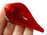 Red Foil Glass Pendant Drip Pendant Jewelry Making Beading Supplies