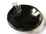 Black Foil Glass Pendant Round Pendant Jewelry Making Beading Supplies