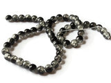 Black and White Crackle Glass Beads 8mm Round Beads Jewelry Making Beading Supplies Loose Beads Cracked Glass Beads Smooth Round Beads