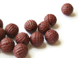 15 16mm Brown Vintage Plastic Beads Textured Round Beads Beads Jewelry Making Beading Supplies Loose Beads to String