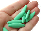 8 28mm Green Vintage Plastic Beads Flat Tube Beads Beads Jewelry Making Beading Supplies Loose Beads to String