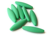 8 28mm Green Vintage Plastic Beads Flat Tube Beads Beads Jewelry Making Beading Supplies Loose Beads to String