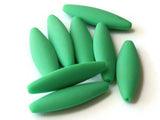 8 28mm Green Vintage Plastic Beads Flat Tube Beads Beads Jewelry Making Beading Supplies Loose Beads to String