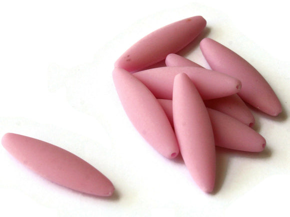 8 28mm Pink Vintage Plastic Beads Flat Tube Beads Beads Jewelry Making Beading Supplies Loose Beads to String