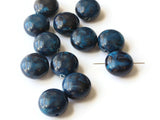 12 18mm Blue Vintage Plastic Beads Puffed Coin Beads Beads Jewelry Making Beading Supplies Loose Beads to String
