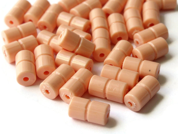 35 13mm Orange Vintage Plastic Beads Tube Beads with Center Line Jewelry Making Beading Supplies Loose Beads to String