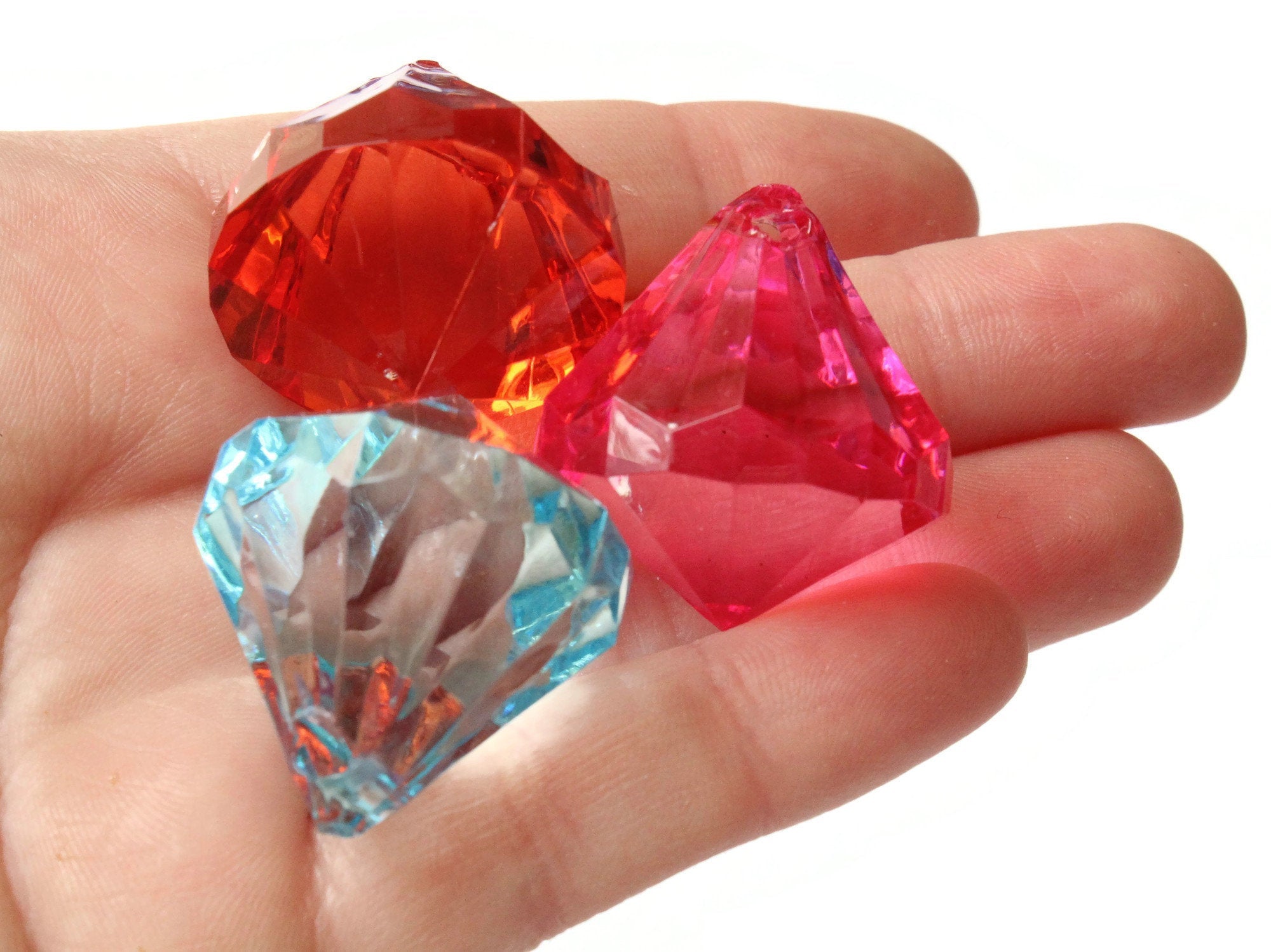22pcs Mixcolor Acrylic Crystal Faceted Butterfly Beads 25mm ~Jewelry Making~