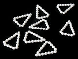 8 31mm White Vintage Plastic Beads Open Bumpy Triangle Beads Jewelry Making Beading Supplies Loose Beads to String
