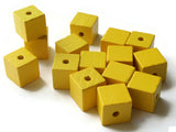 15 15mm Yellow Wood Cube Beads Wooden Cubes Macrame Beads Jewelry Making Beading Supplies Large Hole Beads