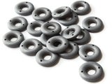 20 20mm Gray Beads Round Donut Beads Wood Beads Ring Beads Jewelry Making Beading Supplies Loose Beads